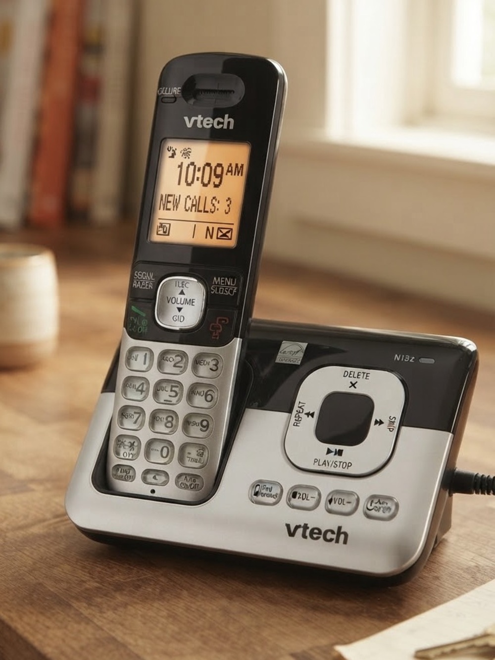 VTech Silver & Black Cordless Phone with Base - VTech